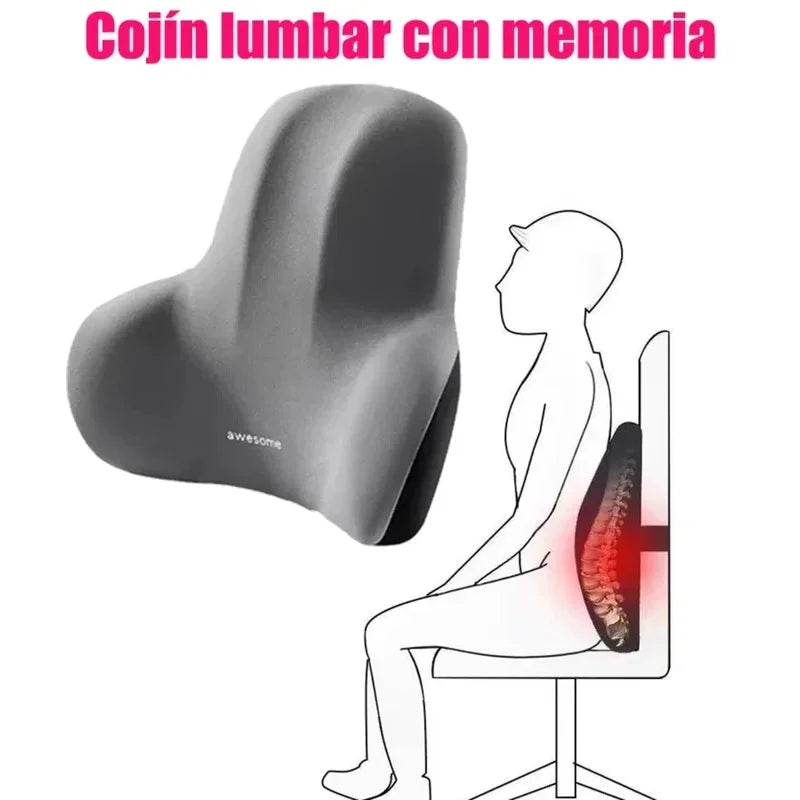Memory Foam Ergonomic Lumbar Cushion for Office, Gaming Chair and Car