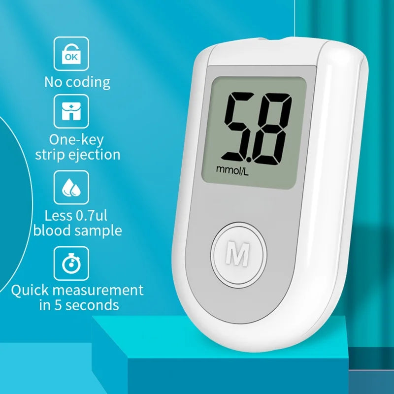 Blood Glucose Meter Kit with Strips and Lancets