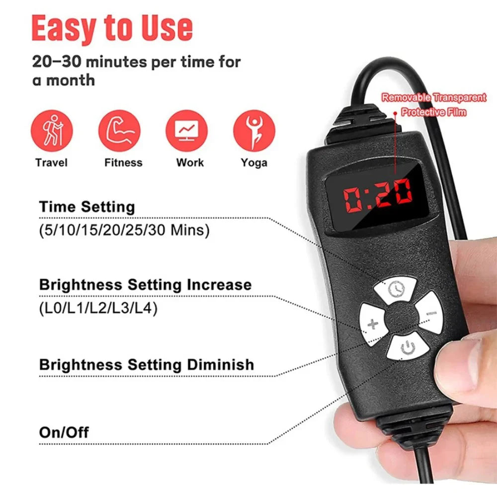 Full-Body Red Light Therapy Lamp, 660nm and 850nm
