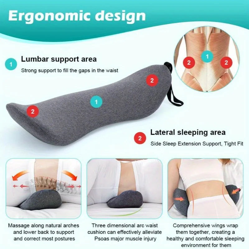 Memory Foam Lumbar Pillow for Lower Back Support