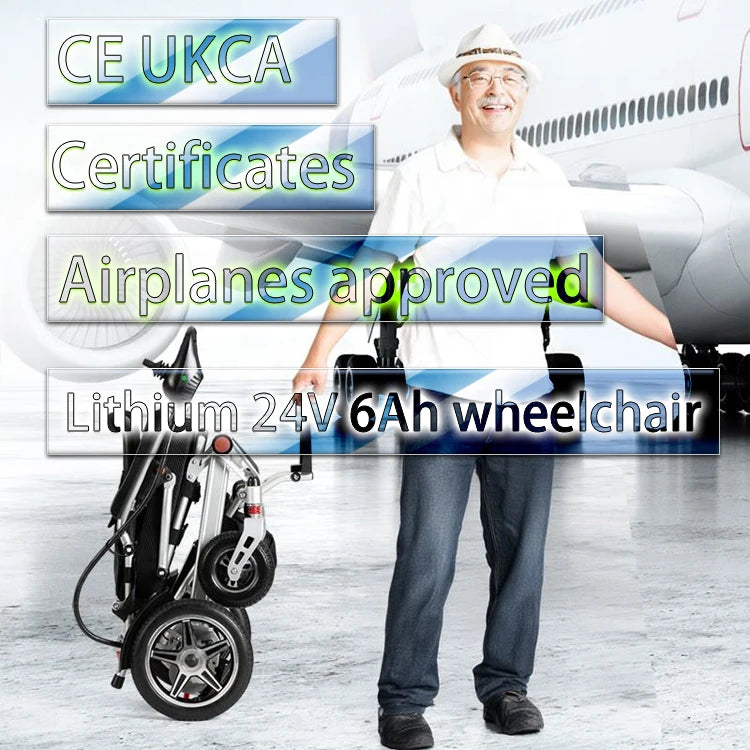 Foldable Motorized Wheelchair, 50kg Capacity