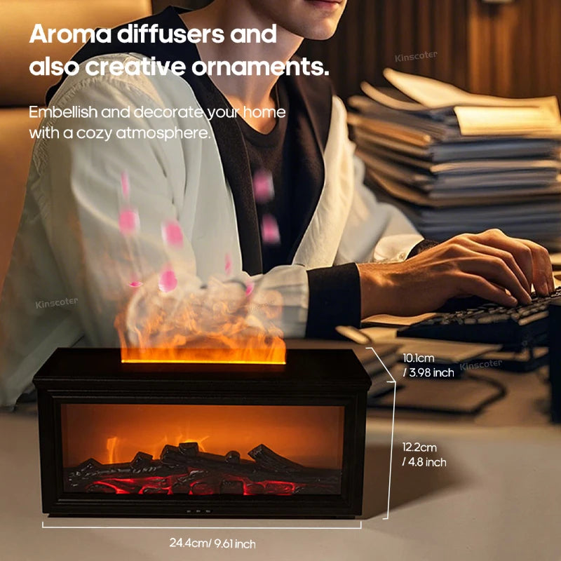 Seven-Color Flame Effect Essential Oil Diffuser