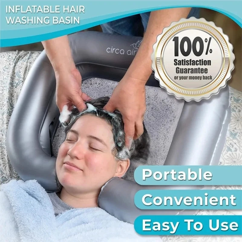 Inflatable Shampoo Basin with Drain Tube
