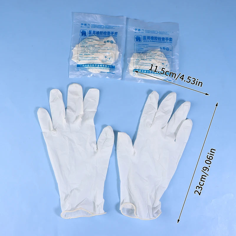 Disposable White Latex Examination Gloves