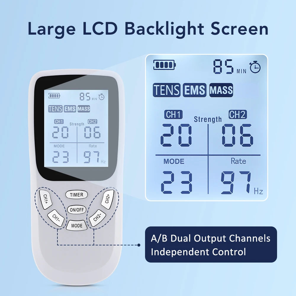 36-Mode Battery-Powered EMS Muscle Stimulator