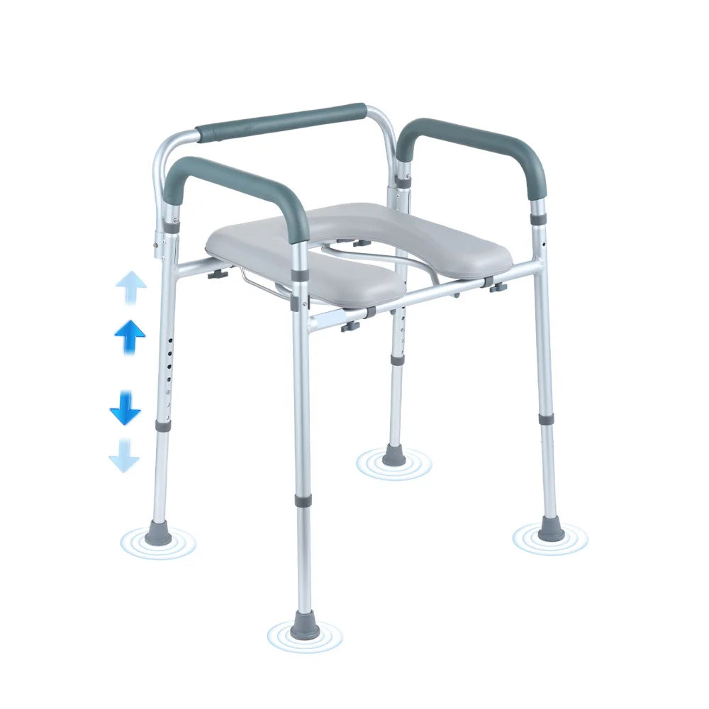 Bedside Commode Chair with Padded Seat and Arms