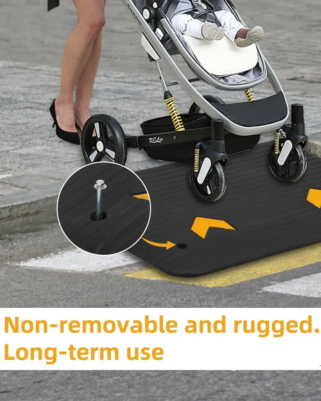 4-Inch Rubber Threshold Ramps, 2-Pack