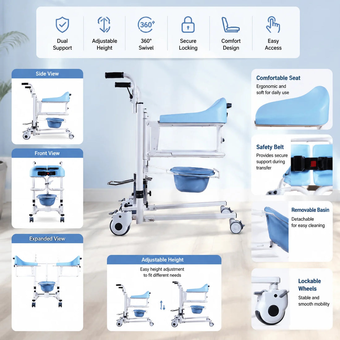 Electric Lift Toilet Chair for Home Bath Care