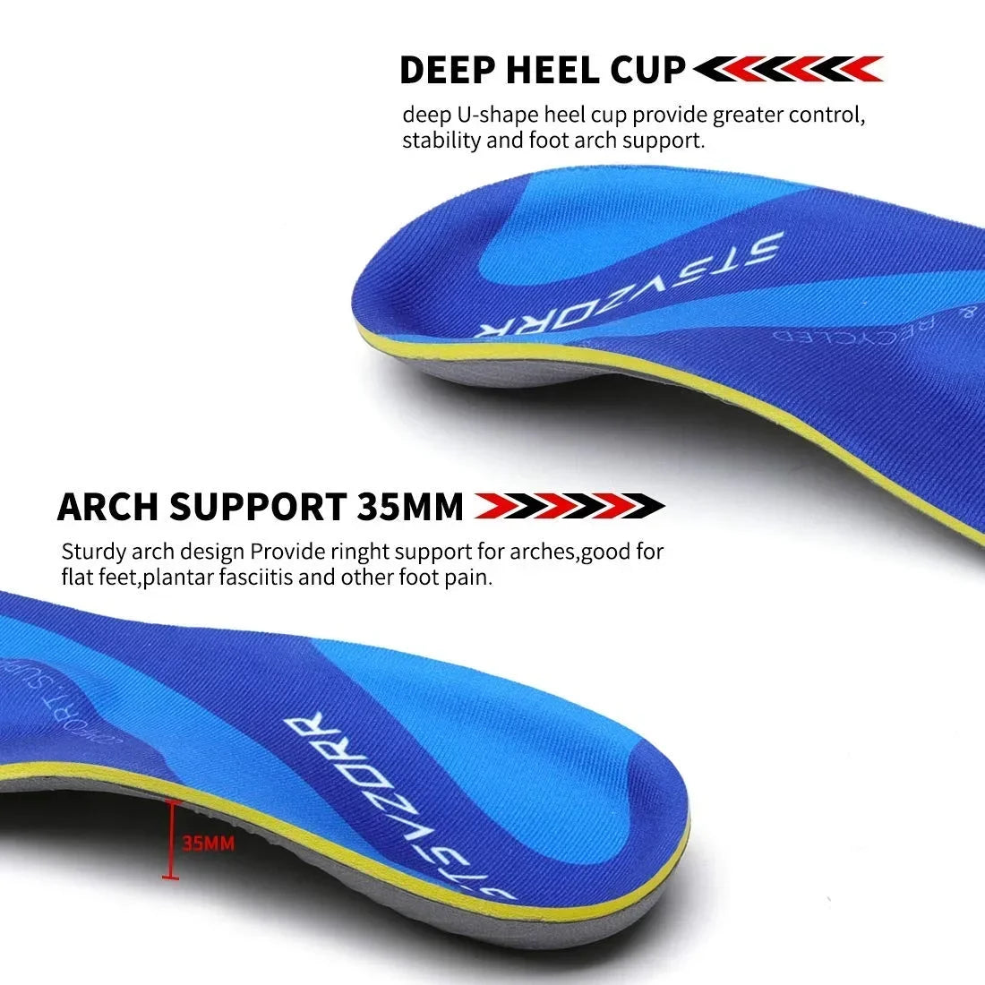 Arch Support Orthotic Insoles for Walking and Running