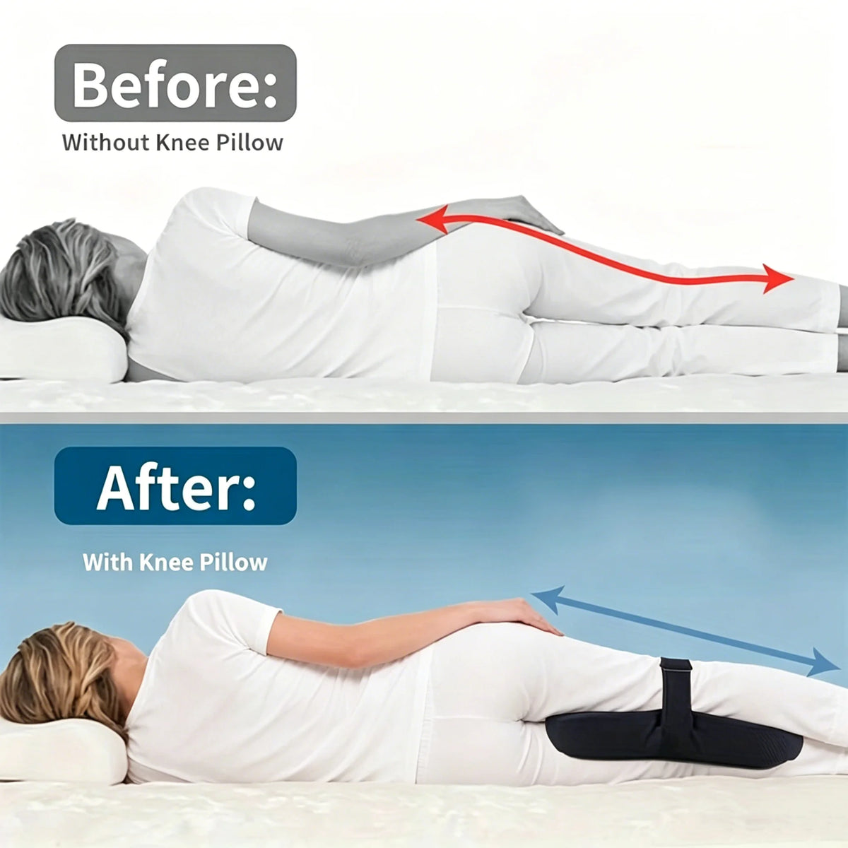 Ergonomic Knee Pillow for Side Sleepers
