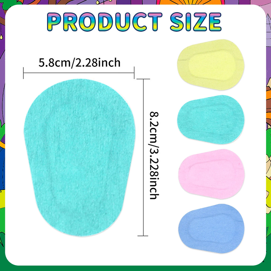 Colorful Adhesive Eye Patches, 60 Count