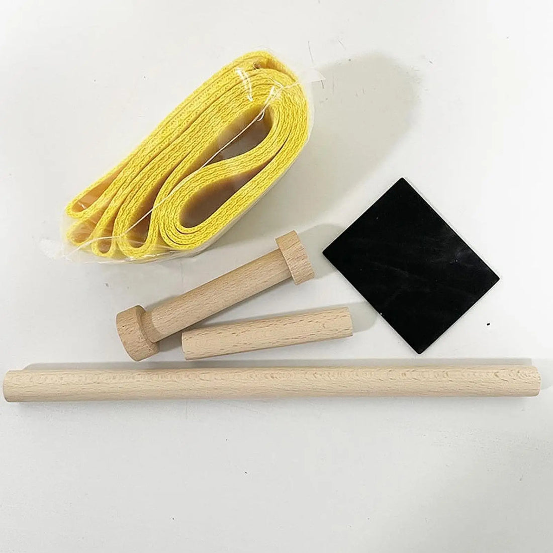 Portable 107cm Wooden Balance Board with Strap and Stick