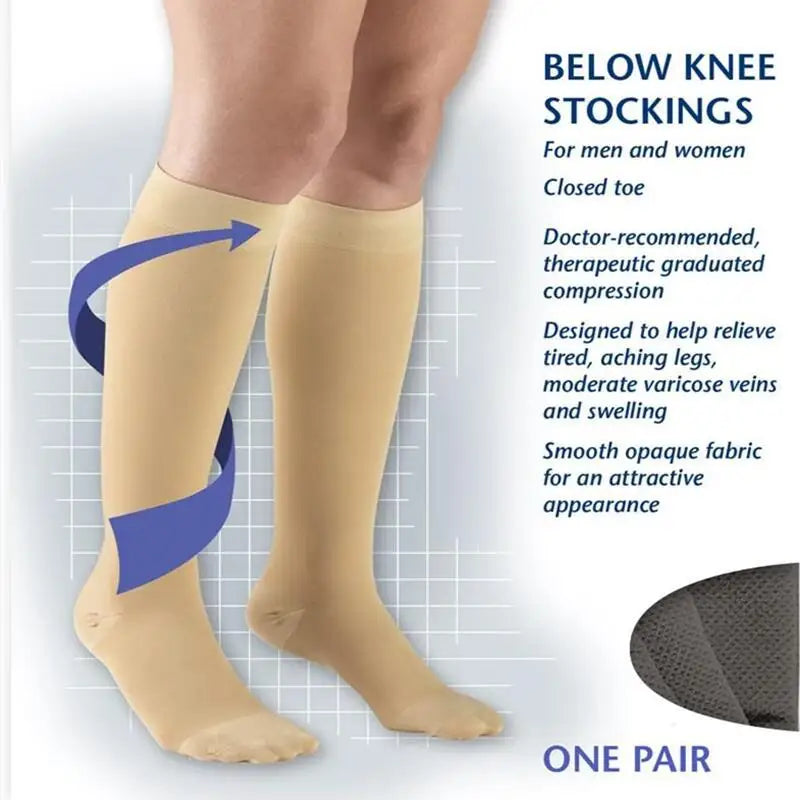 Knee-High Closed-Toe Compression Socks, 23–32 mmHg