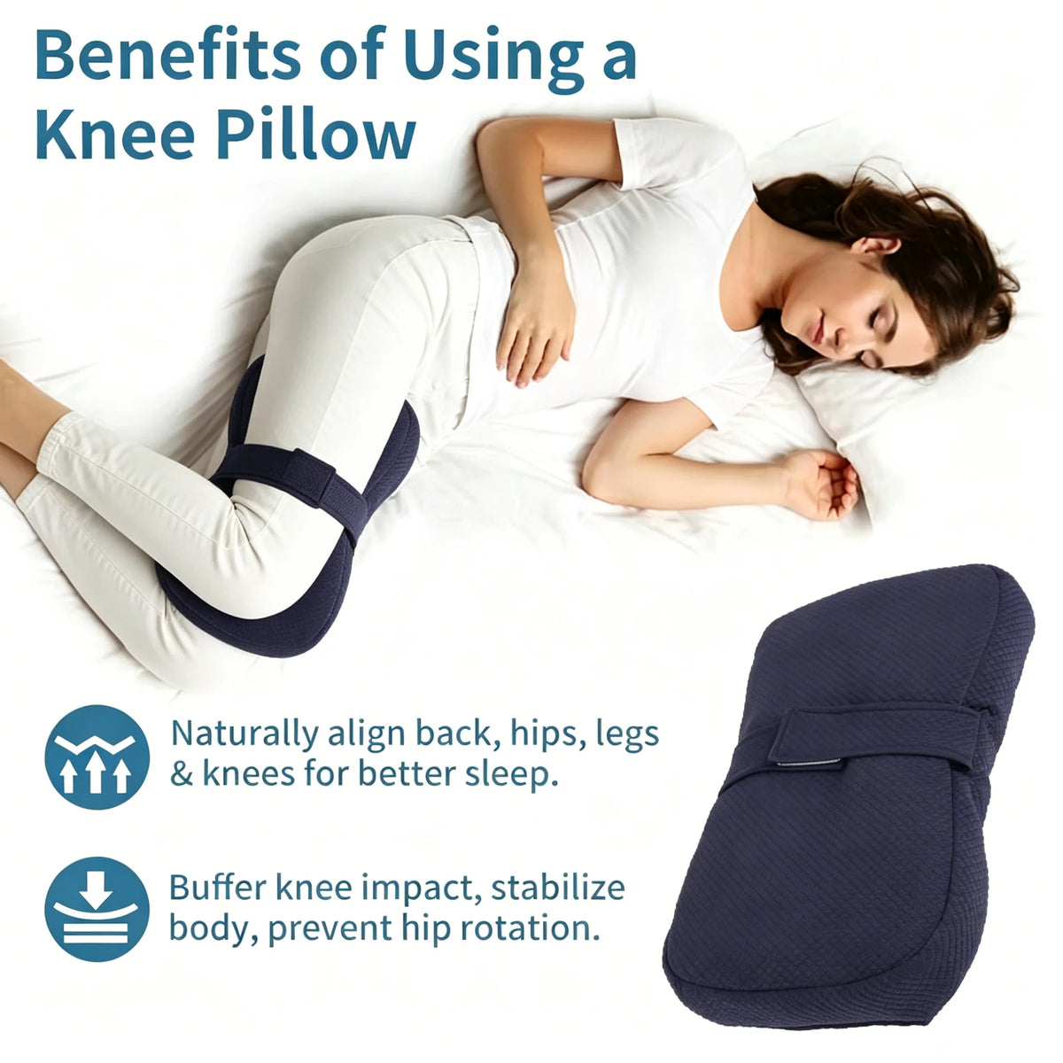 Ergonomic Knee Pillow for Side Sleepers