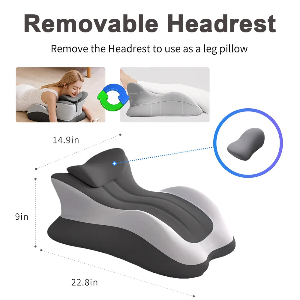 Memory Foam Prone Reading Pillow with Removable Headrest