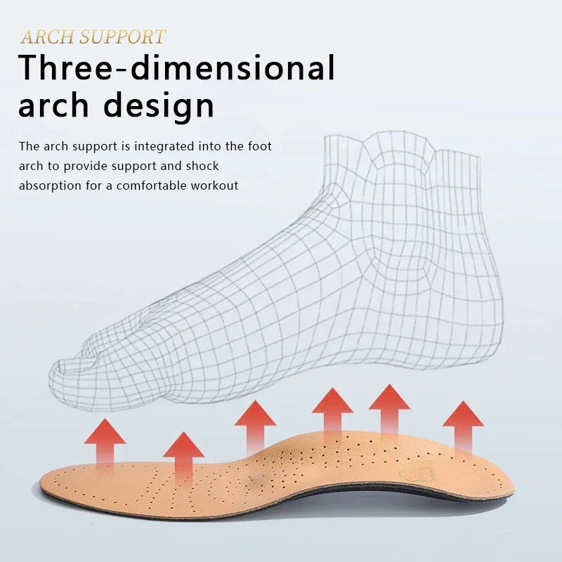 Leather Orthopedic Insoles for Men and Women