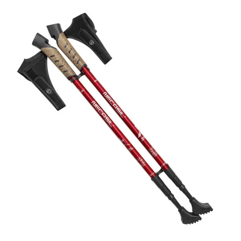 2-Piece Nordic Walking Poles, Telescopic 7075 Aluminum, 66-135 cm