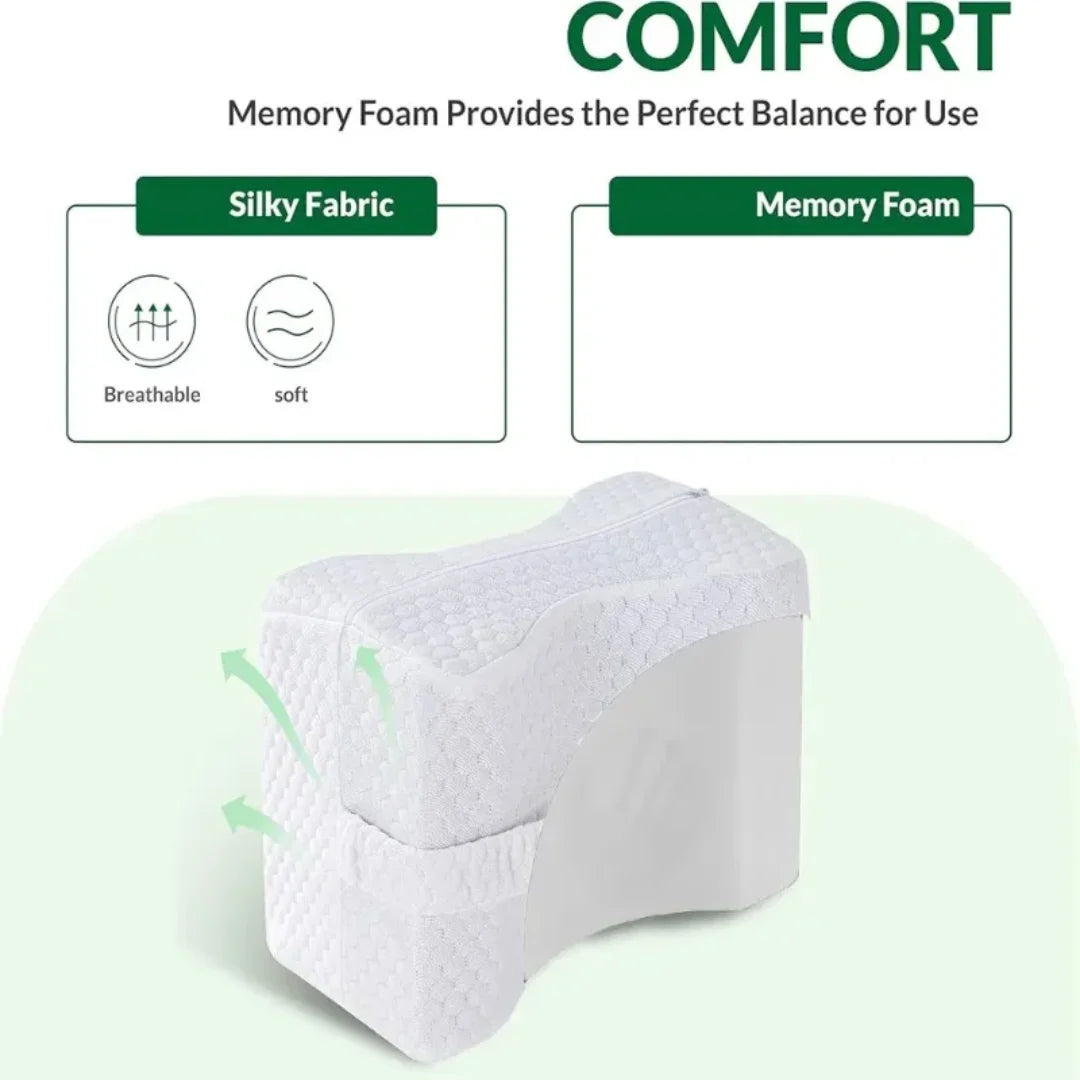 Memory Foam Knee Pillow with Straps