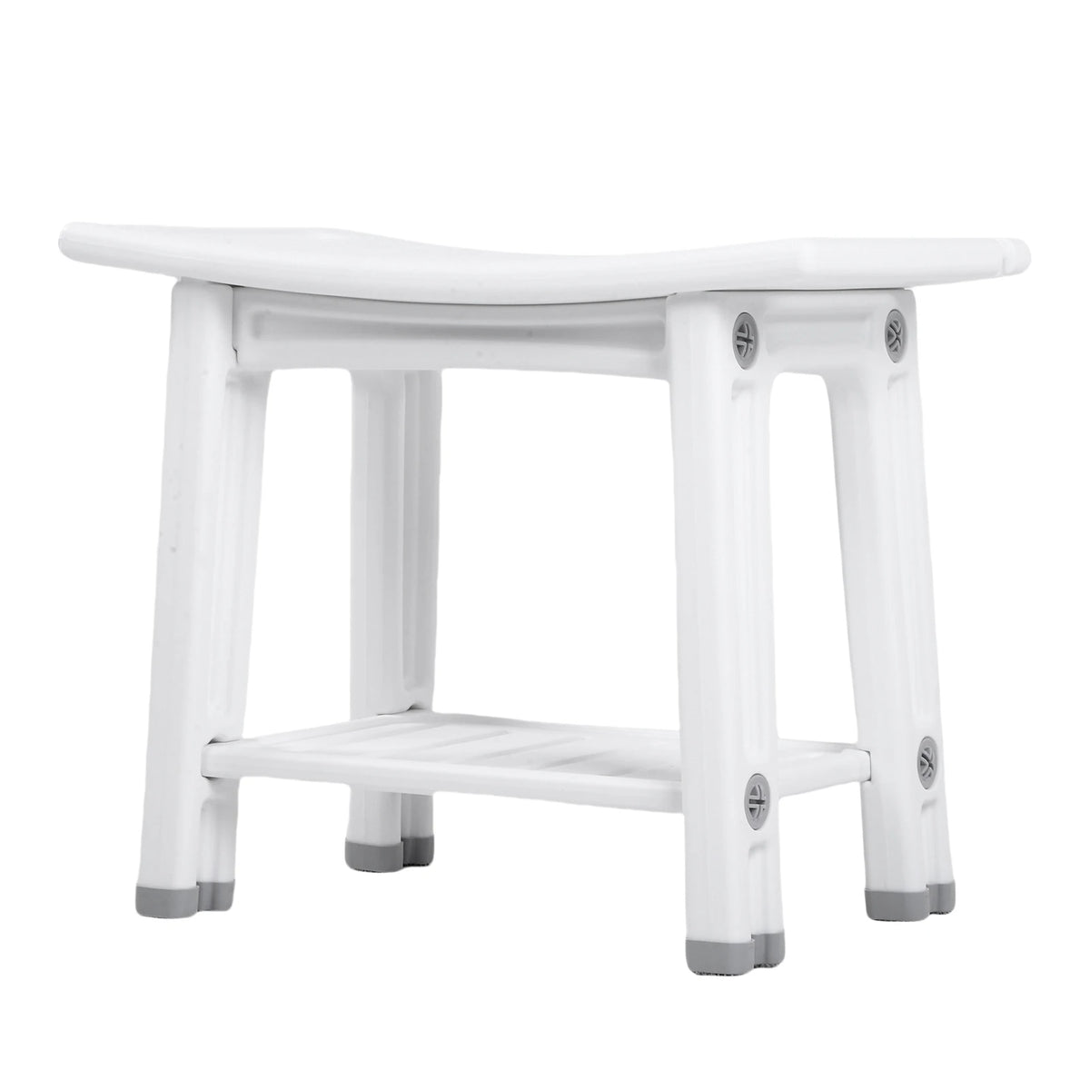 Cushioned Shower Chair with Two-Tier Storage