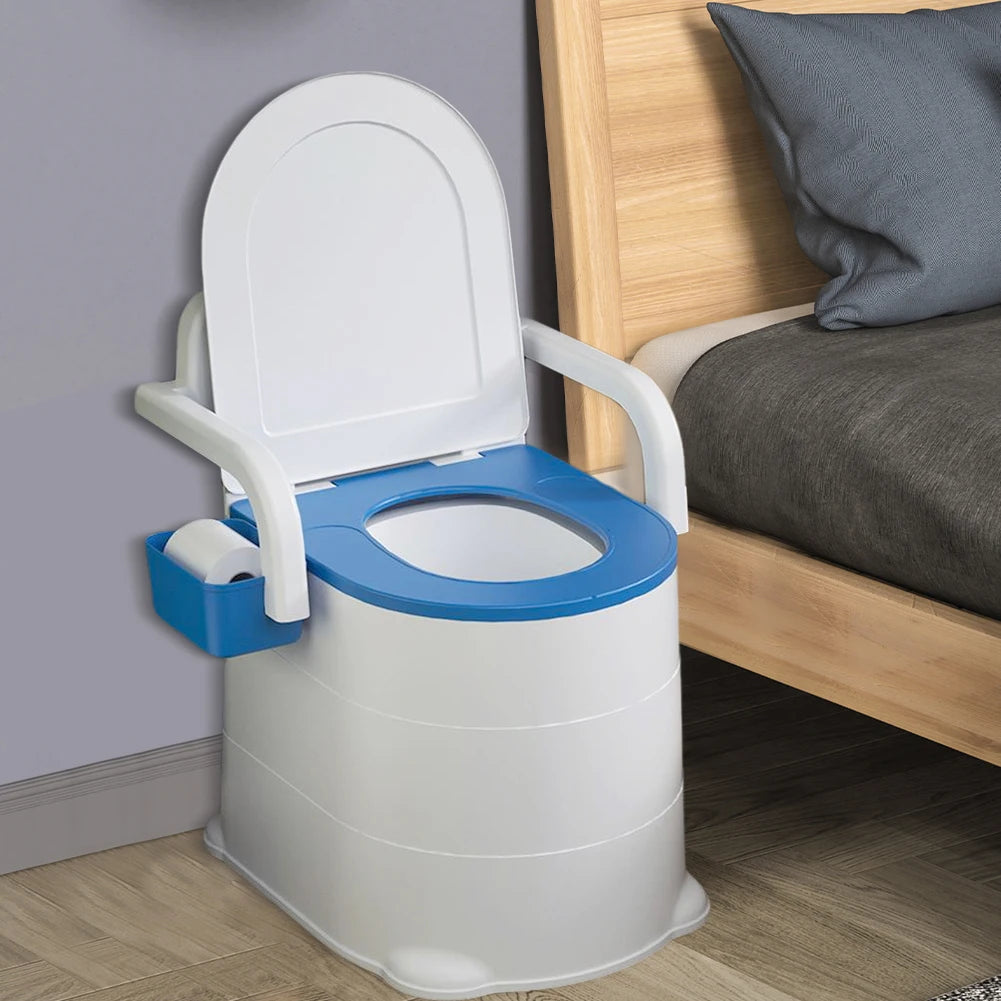 Portable Bedside Commode with Armrests