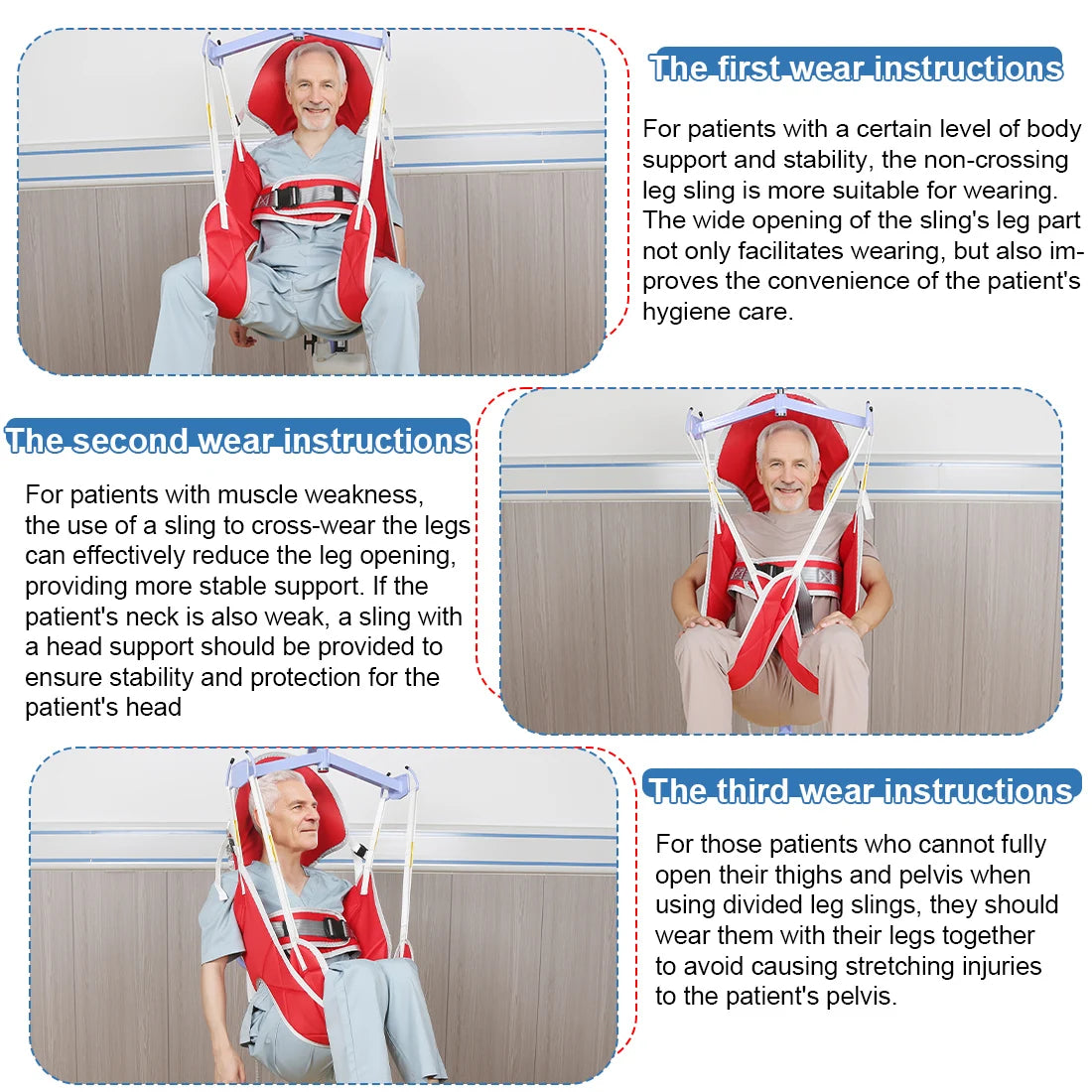 Patient Lift Hygiene Sling with Head Support