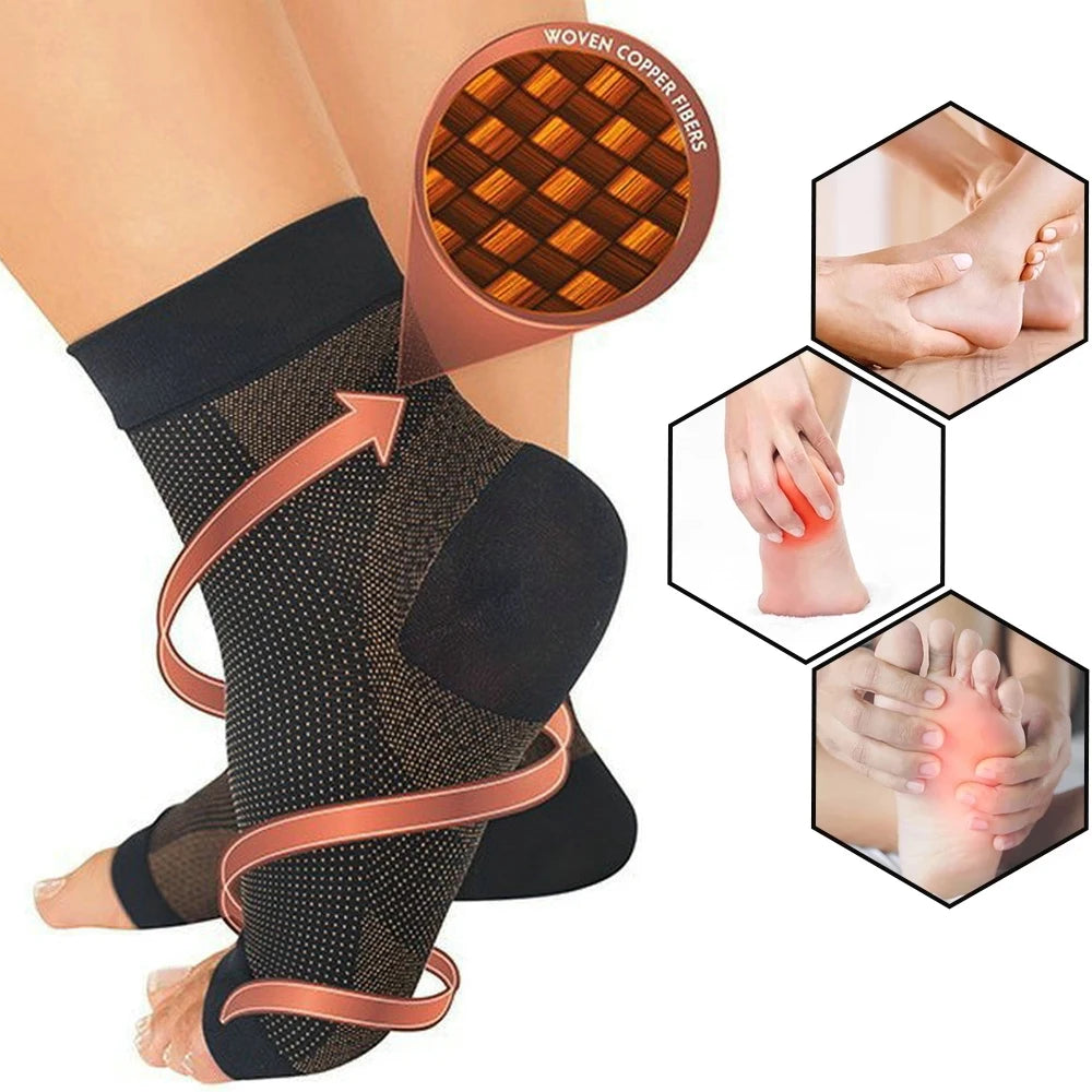 Copper Compression Ankle Support Sock, Unisex, 1 Pair
