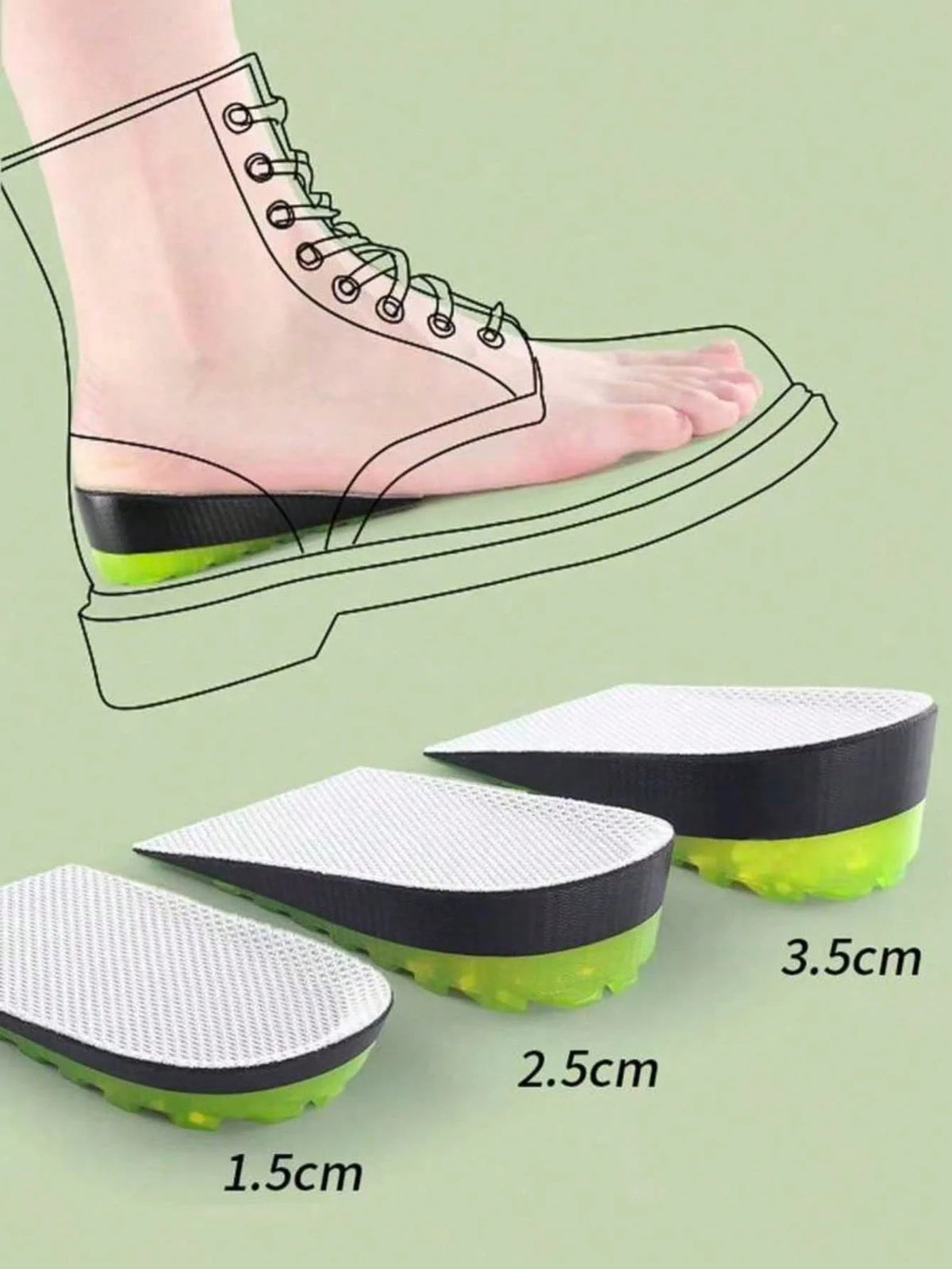 Non-Slip Height-Increasing Heel Lift Insoles