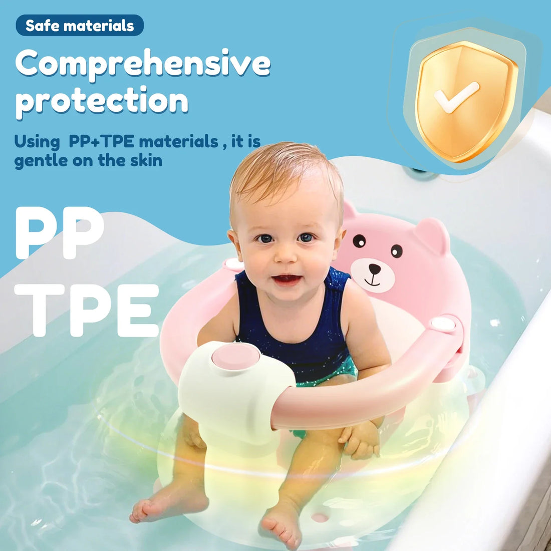 Baby Bath Seat with Armrest Support