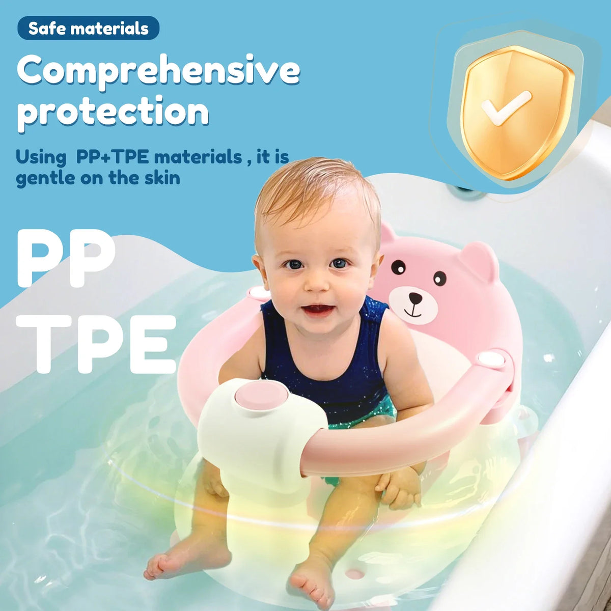 Baby Bath Seat with Armrest Support