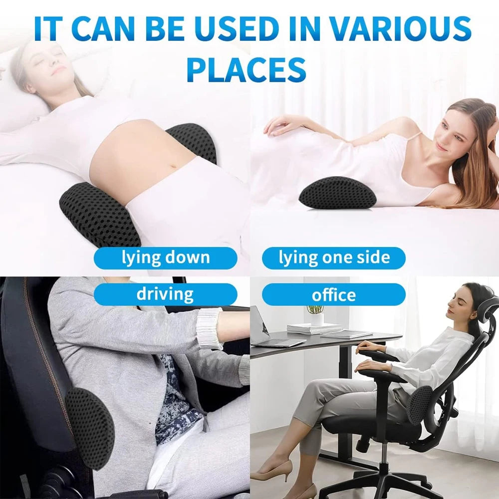 Memory Foam Lumbar Support Pillow for Chairs and Beds