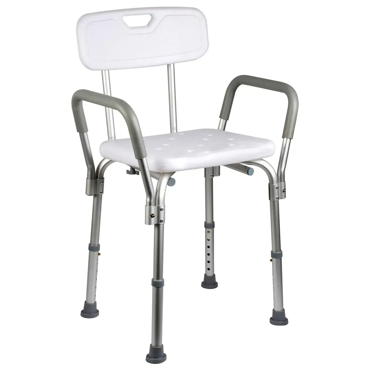 Adjustable Shower Chair with Padded Armrests