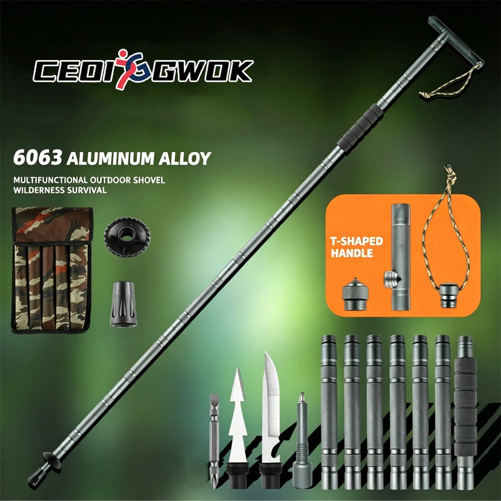 Foldable Adjustable Trekking Pole with T Grip
