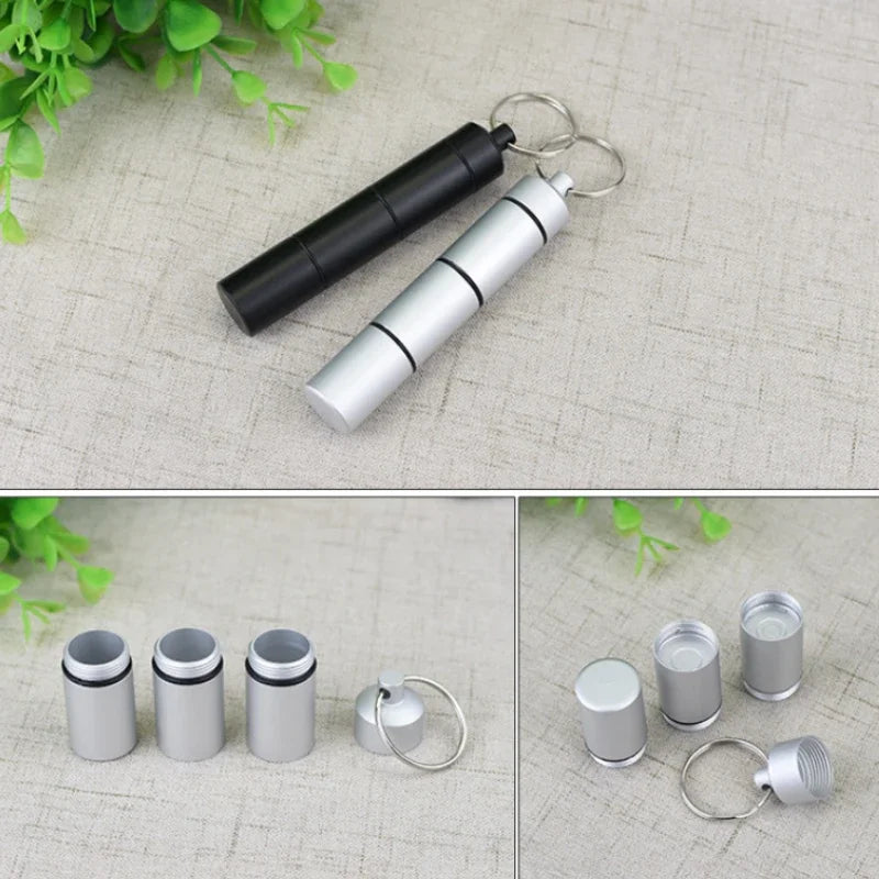 Mini Sealed Pill Organizer with Three-Part Grid