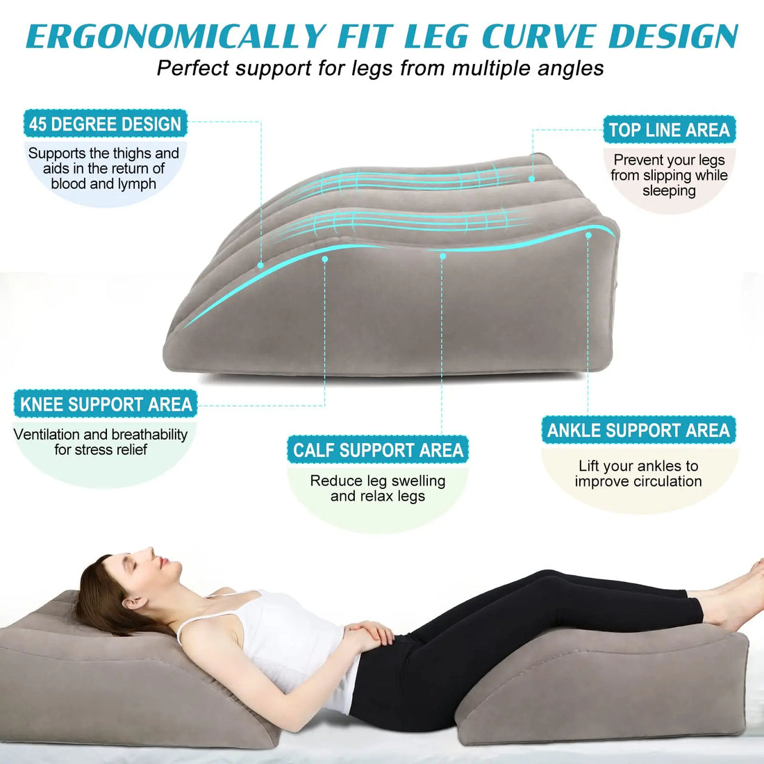 Inflatable Leg Support Wedge Pillow