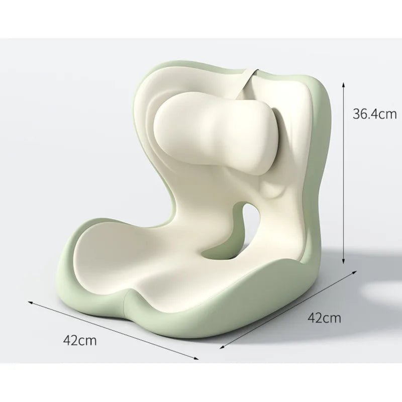 Memory Foam Seat Cushion Wedge with Lumbar Support, Anti-Slip
