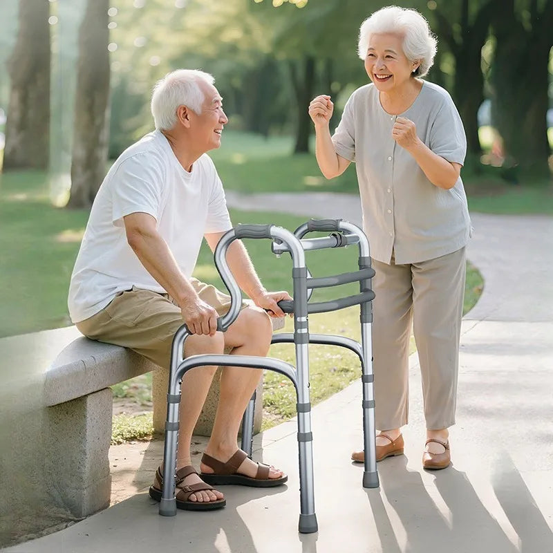 Foldable Walking Aid with Seat