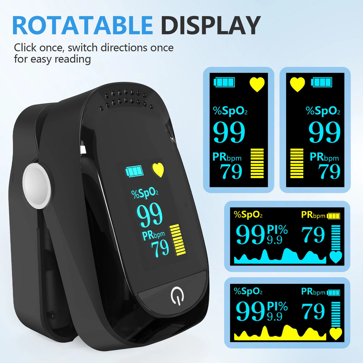 Medwell Fingertip Pulse Oximeter with OLED Display, Model C101A2