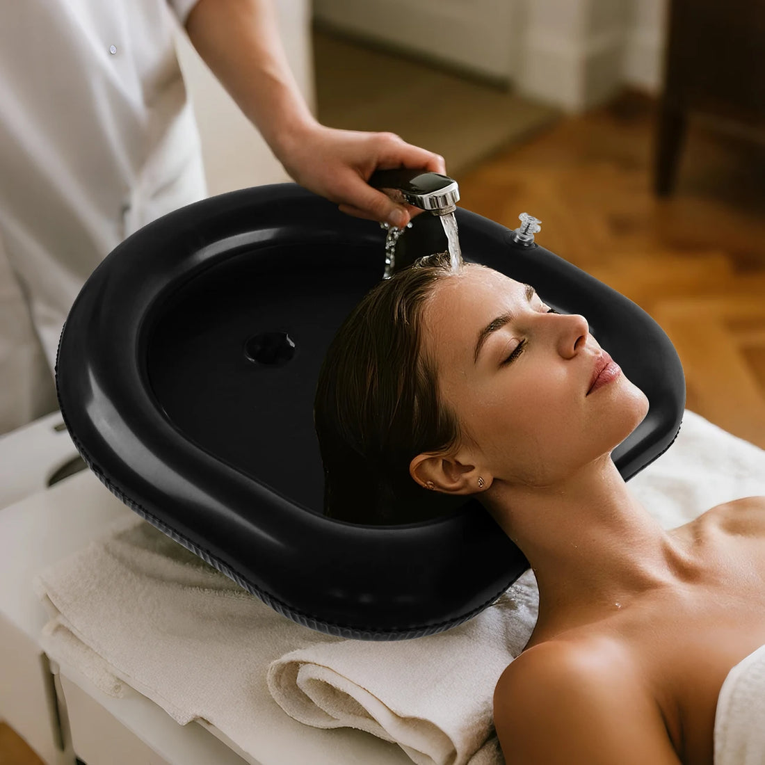 Portable Inflatable Shampoo Basin with Neck Support