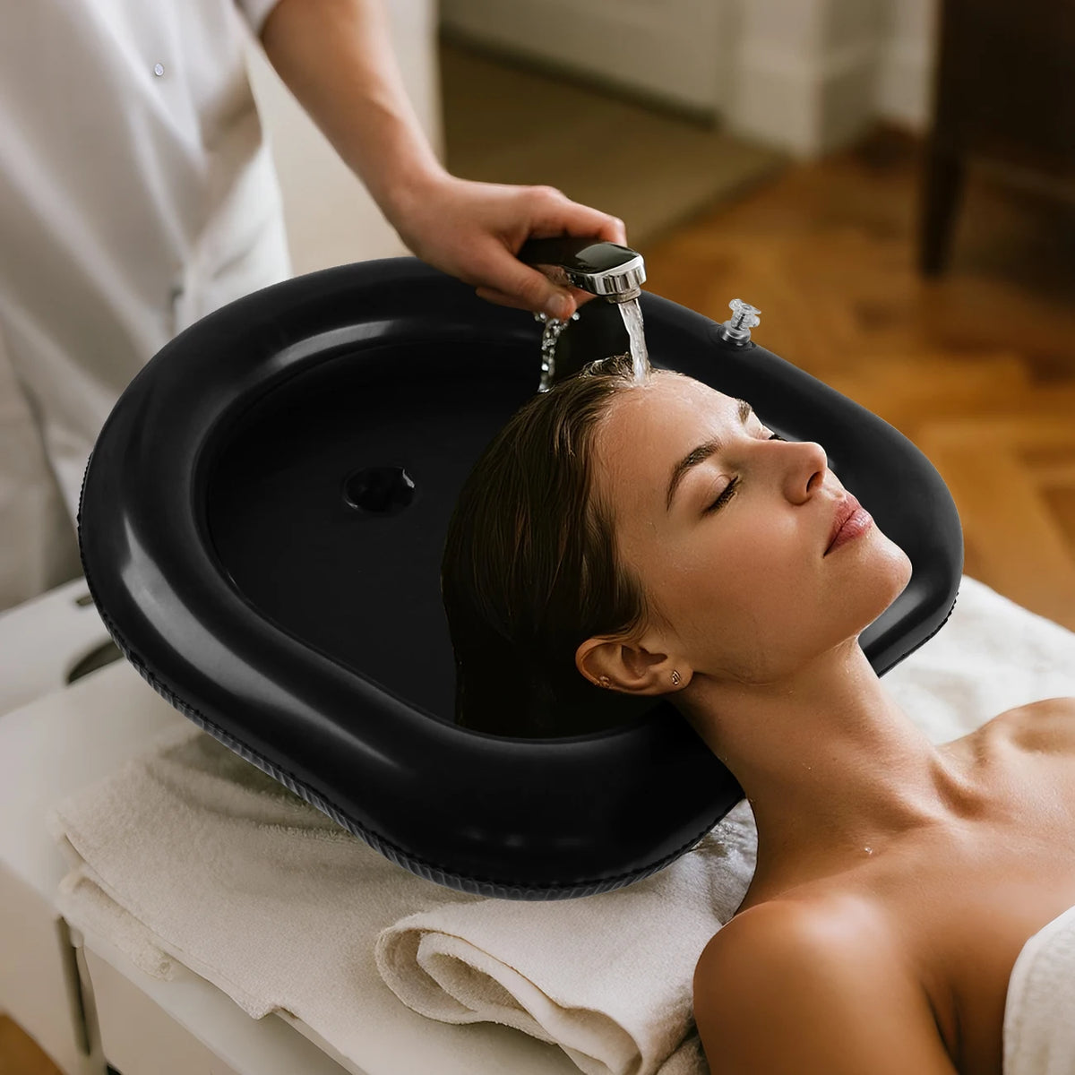 Portable Inflatable Shampoo Basin with Neck Support