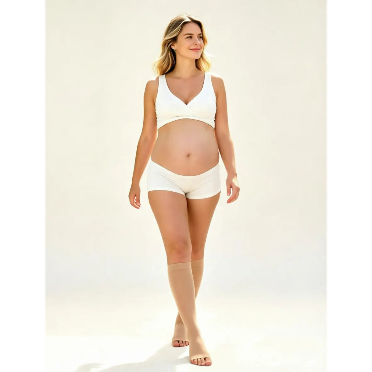 Open-Toe Maternity Compression Stockings, 15–20 mmHg