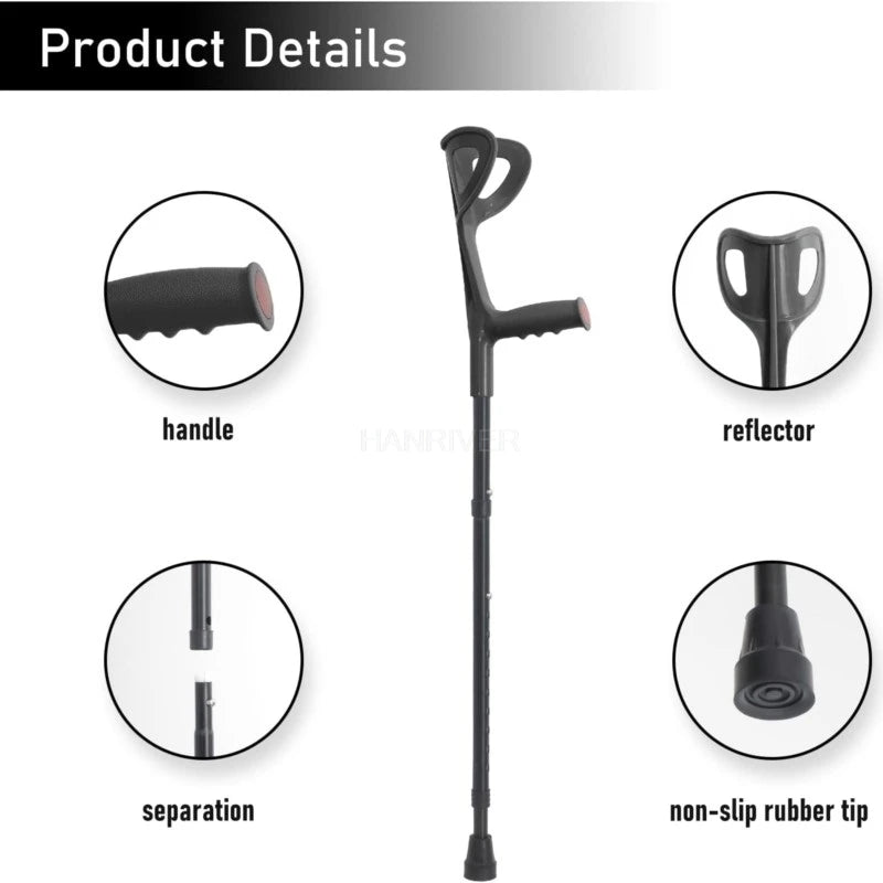 Adjustable Forearm Crutch with Rubber Tip