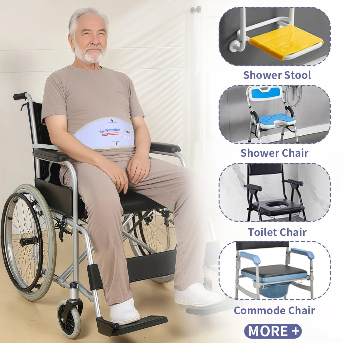 Adjustable Shower Chair Safety Belt