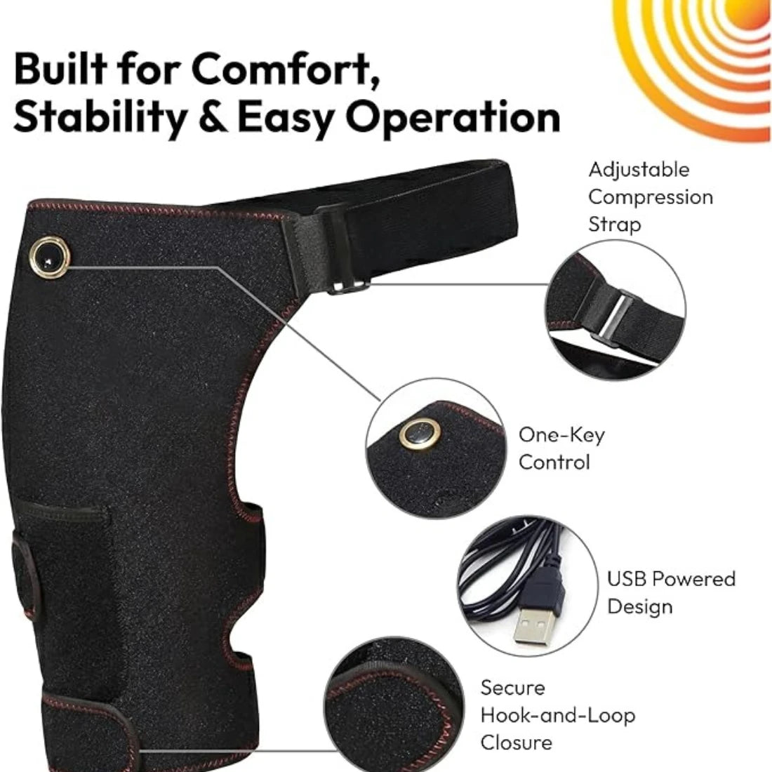 Cordless Heated Hip and Leg Massage Brace