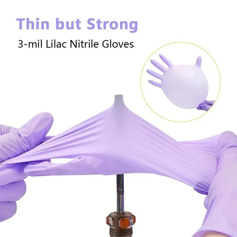 Purple Powder-Free Nitrile Disposable Gloves
