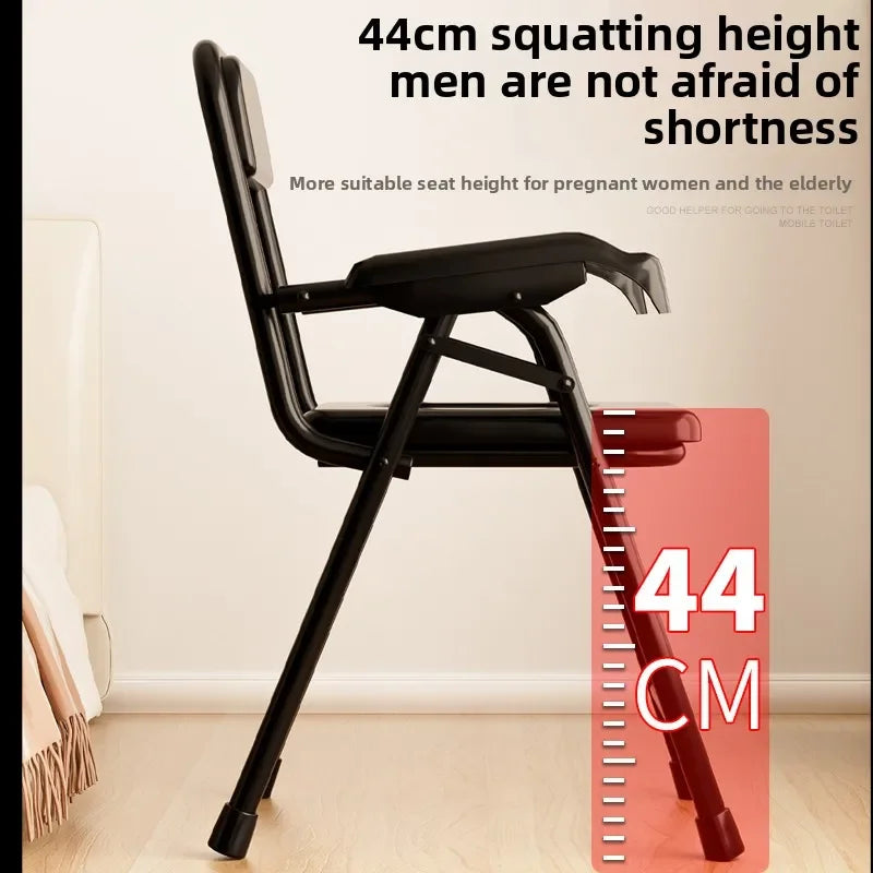 Foldable Bedside Commode with Armrests