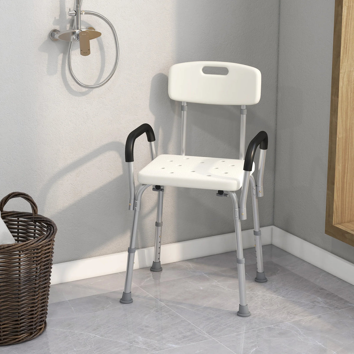 Medwell Adjustable-Height Shower Chair