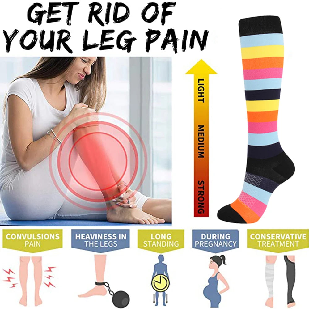 3-Pair Compression Socks in Random Colors