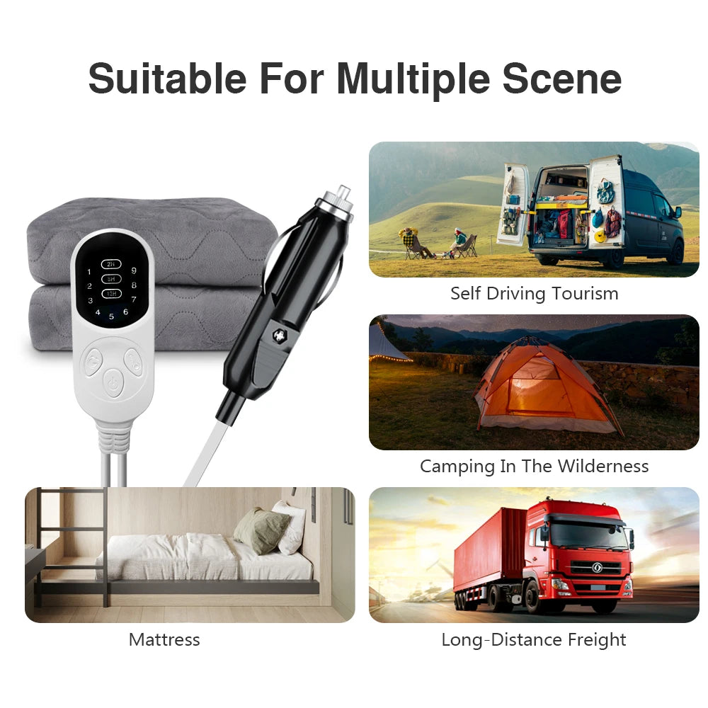 12V Car Heated Blanket for Travel