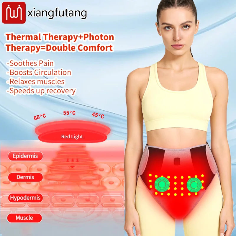 Red Light Abdominal Heating Pad with Massage