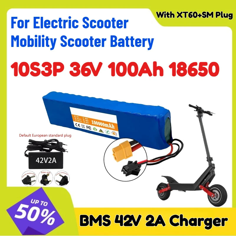 36V 100Ah Lithium-Ion Mobility Scooter Battery